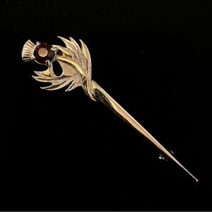 Purple Thistle Kilt Pin Silver Tone Highland Wear Accessory Scottish